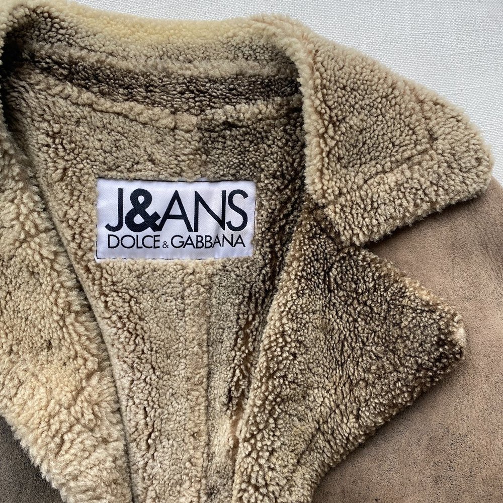 j&ans dolce gabbana sherpa lined aviator jacket vintage